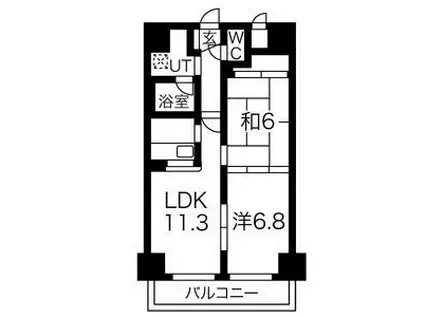 ドミ曙第一(2LDK/8階)の間取り写真