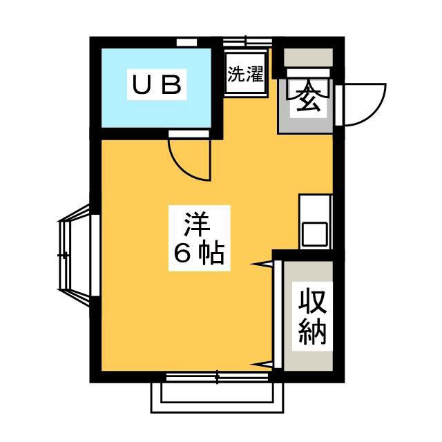 パルハイツ(ワンルーム/2階)の間取り写真