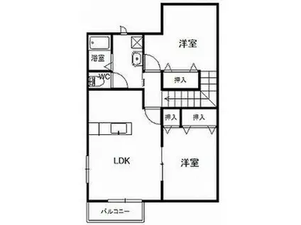 ガーデンヒルズ(2LDK/2階)の間取り写真