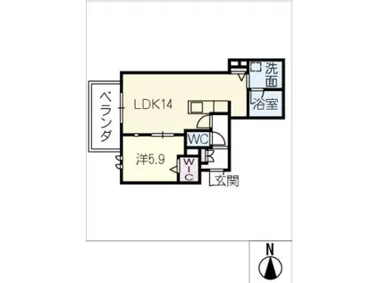 シャーメゾンステージ茜部本郷(1LDK/2階)の間取り写真