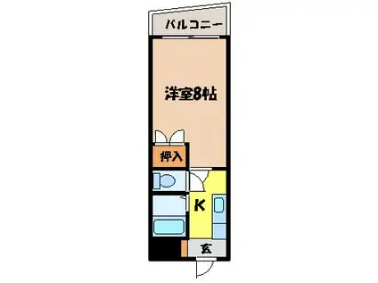 アミューズ戸町(1K/3階)の間取り写真