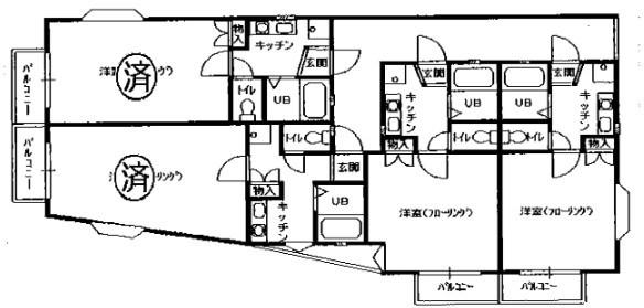 ステラハイツ(1K/2階)の間取り写真