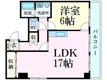 シャトー三和Ⅲ号館(1LDK/8階)の間取り写真