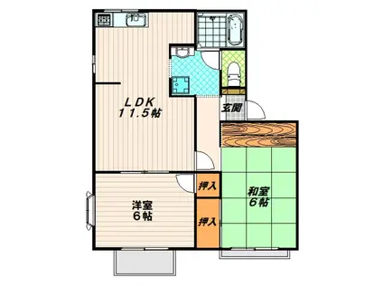 フレグランス南落合I(2LDK/1階)の間取り写真