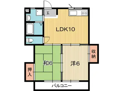 プレミール高そね(2LDK/3階)の間取り写真