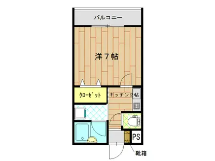 プレイス新大江(1K/3階)の間取り写真