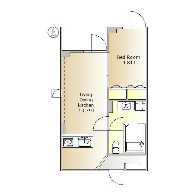 GC西小山(1LDK/5階)の間取り写真
