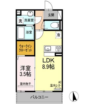 セジュールゼロファースト(1LDK/1階)の間取り写真