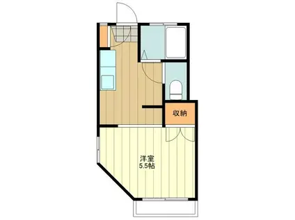 ウエル国立(1K/1階)の間取り写真