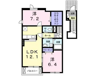 NAVEL AVENUE II(2LDK/2階)の間取り写真