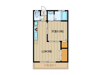 コーポ東三扇(1LDK/1階)の間取り写真