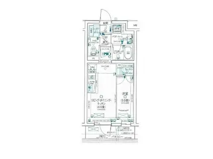 パレステージ練馬III(1LDK/3階)の間取り写真