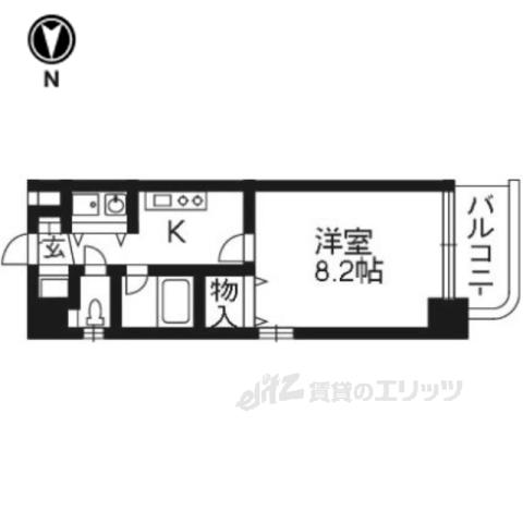 マジェスティ(1K/9階)の間取り写真