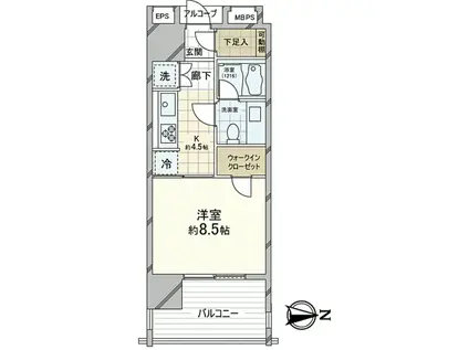 アトラス渋谷公園通(1K/8階)の間取り写真