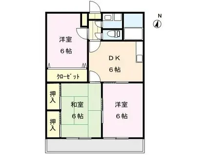 メゾンエトワール(3DK/1階)の間取り写真