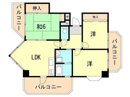 ル・パレ須磨(3LDK/8階)の間取り写真