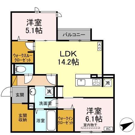 DS LIEN  C(2LDK/2階)の間取り写真