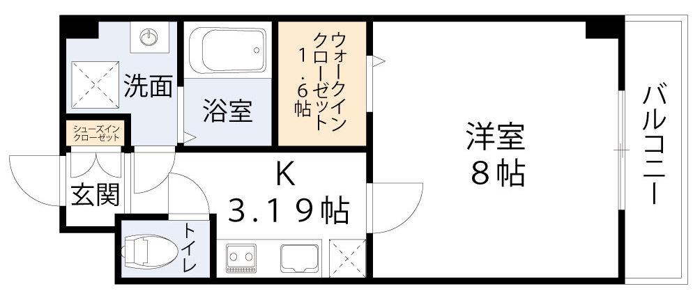 マーベラスコート 巽東(1K/2階)の間取り写真