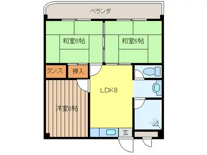 イーエムマンション(3LDK/3階)の間取り写真