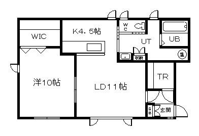 ファインカムイ(1LDK/2階)の間取り写真