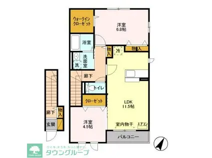 エスペランサ(2LDK/2階)の間取り写真