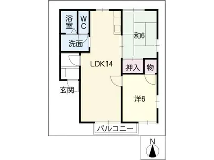 エクセルこの(2LDK/2階)の間取り写真