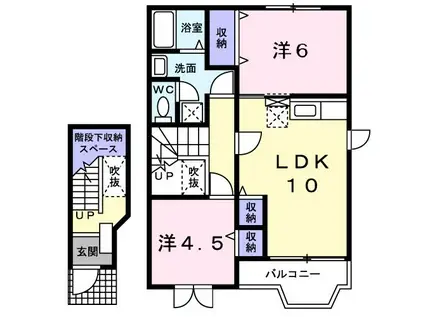 リファインドB(2LDK/2階)の間取り写真
