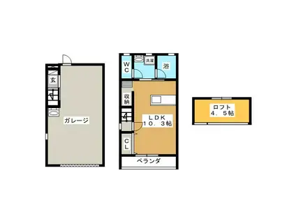 HOSYU I棟(ワンルーム/2階)の間取り写真