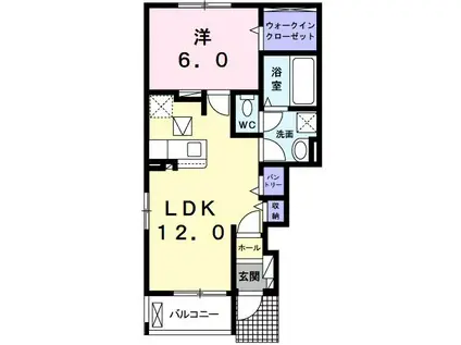 MUKO7-SKTI(1LDK/1階)の間取り写真