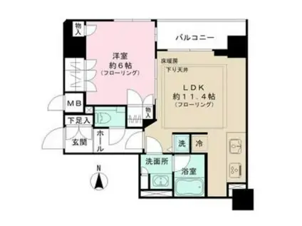 ポレスター千代田御茶ノ水(1LDK/4階)の間取り写真