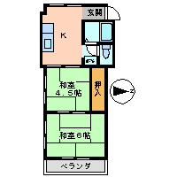 マ・メゾン御器所(2DK/3階)の間取り写真