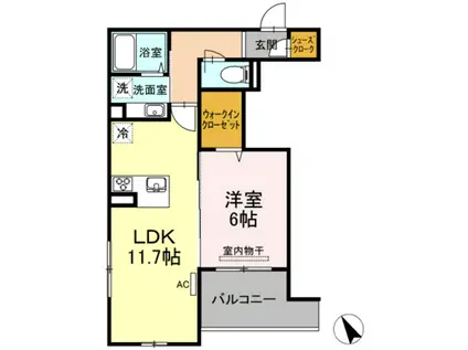 メゾンモンレーヴ(1LDK/3階)の間取り写真
