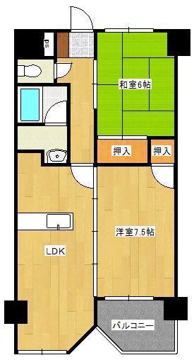 ウィルステージ霧ヶ丘(2LDK/11階)の間取り写真