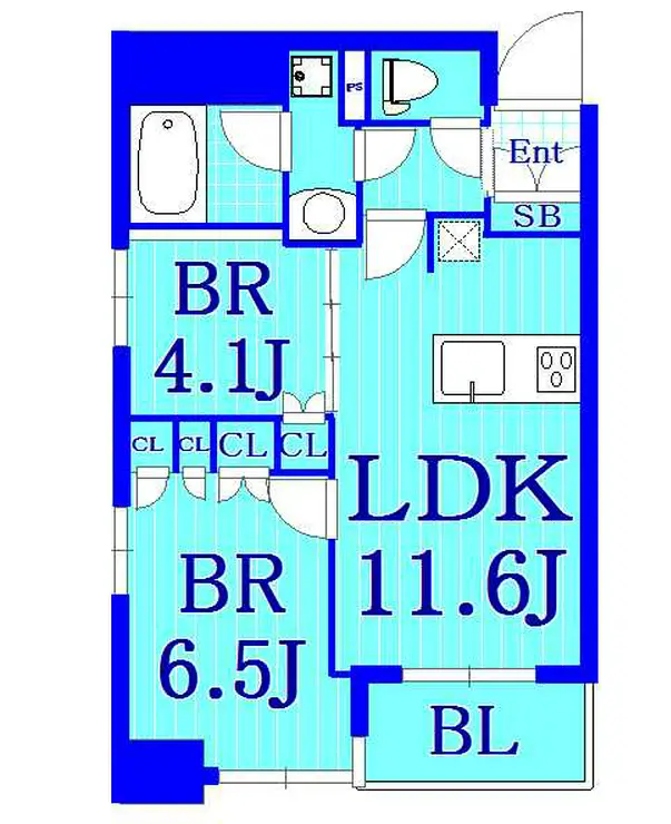 パークアクシス横浜山下町 9階階 間取り