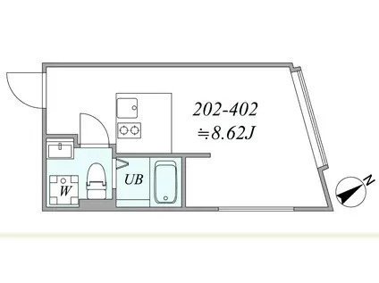 TRIAS513(1DK/2階)の間取り写真