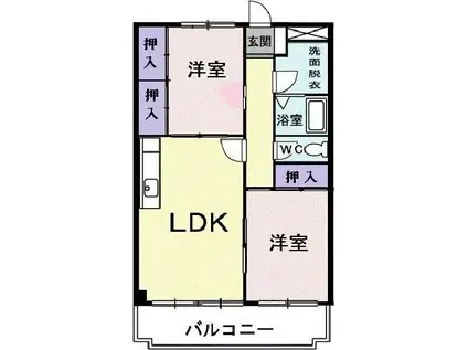 リバーサイド東川口NO.1(2LDK/1階)の間取り写真