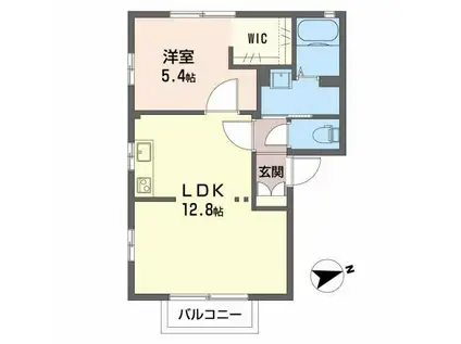 グリーンメゾン新堀B(1LDK/1階)の間取り写真