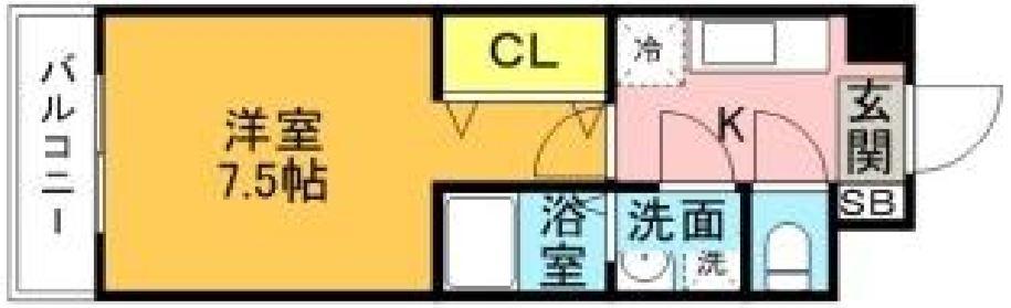 クレールメゾン(1K/1階)の間取り写真