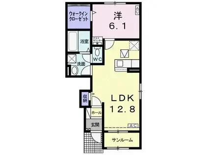 カーサ・プラシード(1LDK/1階)の間取り写真