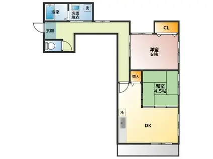グリーンステージはな(2DK/2階)の間取り写真