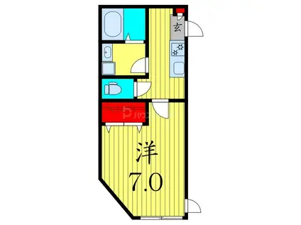 カーサ柴又(1K/2階)の間取り写真