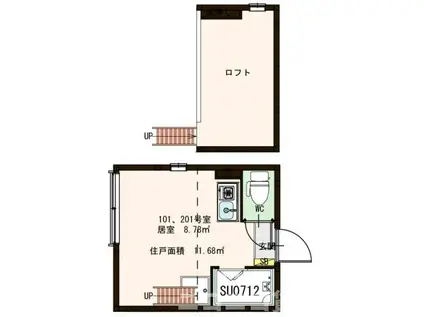 アヴァン中野(ワンルーム/1階)の間取り写真