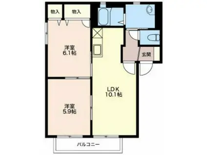 レジデンシャルC(2LDK/1階)の間取り写真