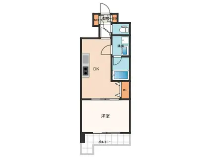 BRAVI南堀江(1DK/2階)の間取り写真