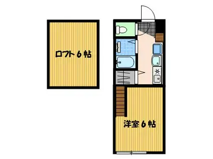 リバーガーデンOKA(1K/2階)の間取り写真