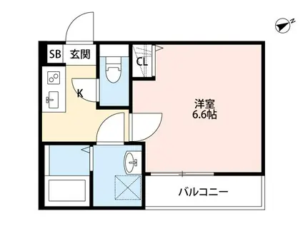 GNOSIS 花見川(1K/1階)の間取り写真