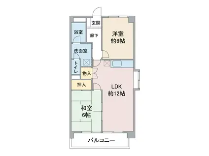 アムールハイツ(2LDK/2階)の間取り写真