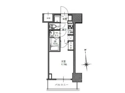 S-RESIDENCE南堀江(1K/12階)の間取り写真