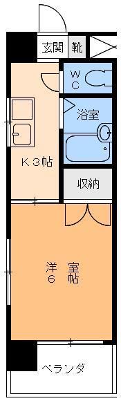 ハイネス山越(1K/1階)の間取り写真