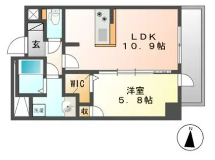 RESIDENCE丸の内七間町(1LDK/3階)の間取り写真